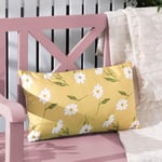 Wylder Nature Coussin d'extérieur rectangulaire en Polyester Motif Marguerites