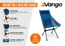 Portable Stool Folding Chair Vango Micro Tall Recline Chair Collapsible Camping