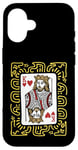 iPhone 16 King Of Hearts Doodle - Vintage Graphic Card Game Lover Case