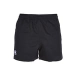 Canterbury Men's Professional Polyester Shorts | Rugby Short | Internal Drawstring & Pockets | Gym/Training Short, Black, M