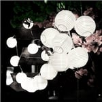 (5m20LedWhite)Solar Garland Lantern Festoon Fairy Led-valonauha ulkovalaisimet ketjulamput Joulun puutarhan terassin koristelu