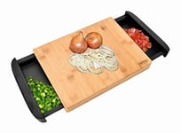 Nerthus FIH 332 Bamboo cutting board that includes 2 removables drawers