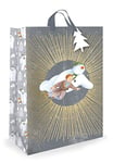 Danilo Promotions SMXG3 Sac cadeau de luxe officiel Le bonhomme de neige et le chien de neige, papier cadeau de Noël Le bonhomme de neige et le chien de neige, multicolore