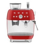 SMEG EGF03RDEU Espresso Machine with Grinder, Plastic, red