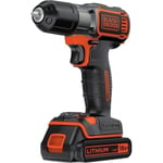 Perceuse-visseuse sans-fil Autosense 18V BLACK+DECKER(Livrée avec 1 Chargeur + 1 batterie 1,5 Ah) - ASD184K-QW