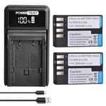 PowerTrust 2Pcs D-Li109 Battery and Charger for Pentax K-S2, K-S1, K-50, K-70, K-500, K-30, K-P, K-r, KF