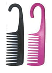 2X LARGE SALON HAIRDRESSING SHOWER COMB WIDE TOOTH DETANGLER WET HAIR BRUSH COMB