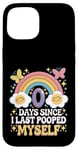 Coque pour iPhone 15 0 Days Since I Last Pooped Myself Blagues Puns Gags Meme Retro