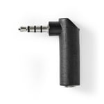 Nedis Stereo Audio Adapter | 3.5 mm Hane | 3.5 mm Hona | Nickelplaterad | Vinklat 90° | Metall | Svart | 10 st. | Plastpåse