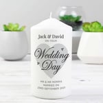 Personalised On Your Wedding Day Pillar Candle I Name I Wedding Gift