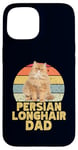 Coque pour iPhone 15 Persian Long Hair Cat Dad Retro Vintage Style Cool Cats Lover