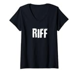 Womens Riff Rock n Roll Guitar Player Term V-Neck T-Shirt