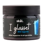 Skål - I glasset glitterfarge blå lagune