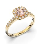 Festive Josefiina morganit halo-diamantring 14-597-052M-KK-HSI1