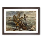 Big Box Art Peter Paul Rubens The Miraculous Fish Drought Framed Wall Art Picture Print Ready to Hang, Walnut A2 (62 x 45 cm)