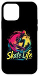 Coque pour iPhone 12 mini Skate Life Skateboard Skater Skateboard Inscription