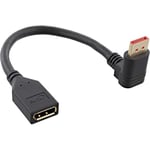 InLine® DisplayPort 1.4 Câble adaptateur ST/BU 8K4K coudé vers le bas Noir/doré 0,15 m