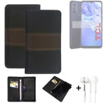 Phone Case + earphones for TCL 305 Wallet Cover Bookstyle protective