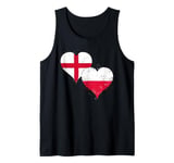 Poland Flag and England Flag in Hearts A Polish English Tank Top