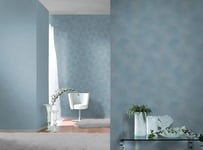 MODERN CHIC BLUE SILVER DOTS TEXTURED QUALITY FEATURE WALLPAPER 450408 RASCH