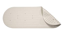 Croydex Hygiene 'n' Clean Bath Mat with Luxury Foot Scrubber, Non Slip Anti Mould, Machine Washable, Easy to Clean, Strong Suction Cups, Anti Bacterial, Fits Well Inside Most Baths, 39x69cm, White