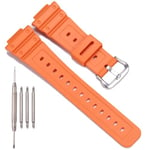 Resin Strap Compatible with Casio G-shock DW-5900 DW-9052 DW-5600 GW-6900 DW-6900 G-6900 Mens Replacement Watch Band Sports Waterproof Bracelet (Orange)