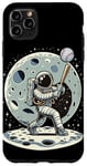 Coque pour iPhone 11 Pro Max Astronaute joueur de baseball Space Moon Spaceman Hitter