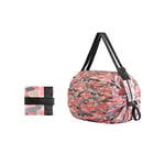 Juliyeh Lot de 2 sacs de courses pliables lavables dans un sac portable à bandoulière pour acheter des légumes, des courses, des voyages, rose, taille L, rose, L, Bohème