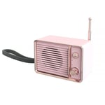 Retroradion vintage bluetooth pink -kaiutin langattomat stereokaiuttimet, kannettavat kaiuttimet tehokkaalla tf-äänikortilla