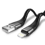 USB-kabel för iPhone 11 12 13 14 Pro X XS Max 6 7 8 Plus SE Apple iPad Snabbladdningssladd Ursprung Mobilladdare Datakabel svart black 3m