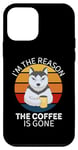 Coque pour iPhone 12 mini Chien Husky vintage avec inscription « I'm The Reason The Coffee Is Gone »