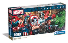 Clementoni- Marvel Panorama 1000 Pièces-Puzzle pour Adultes 14-99 Ans, Fabriqué en Italie, 39877, Multicolor