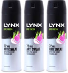 Lynx Epic Fresh Anti Perspirant Deo 200ml | Long-Lasting | For Men X 3