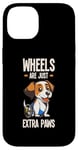 Coque pour iPhone 14 Chien en fauteuil roulant pour petits chiens handicapés