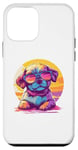 Coque pour iPhone 12 mini Cool Puppy Retro Sunset Lunettes de soleil