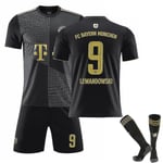 FC Bayern München Fotbollsdräkter för barn Fotbollströja Träningströja kostym 21/22 - Lewandowski/Sane/Muller W Lewandowski Away M (170-175cm)