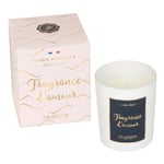 DRAEGER PARIS - Bougie Cadeau blanche Parfumée Sacré "Fragrance d'amour" - Idée Cadeau pour Ami, Collègue, Famille - Made in France - 100% Cire Végétale - 40h de combustion