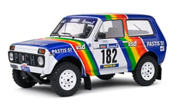 SOLIDO, LADA Niva White #182 Paris-Dakar 1984 JABOUILLE/SARDOU, 1/18, SOL1807305