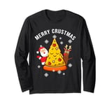 Funny Pizza on Earth Christmas Tree Merry Crust-mas Pizzamas Long Sleeve T-Shirt