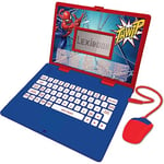 Lexibook - Spider-Man JC598SPi5 Ordinateur Portable éducatif et bilingue Italien/Anglais - Jouet avec 124 Activités pour Apprendre, Jouer à des Jeux et de la Musique - Bleu/Blanc