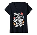 Womens Roses Are Red, Whisky Helps Forget Anti-Valentines Day V-Neck T-Shirt