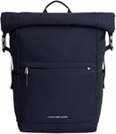 Tommy Hilfiger TH Signature ROLLTOP Backpack AM0AM12221, Sacs à Dos Homme, Bleu (Space Blue), OS