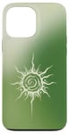 Coque pour iPhone 13 Pro Max Esthétique Vert Aura Soleil Étoiles Célestes Planète Astrologie