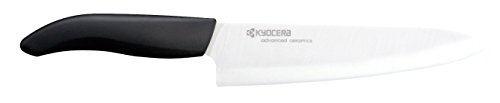 KYOCERA - FK180WHBKEU - Couteau du Chef Trancheur collection GEN noir, lame céramique 11,5 cm haut de gamme, ultra tranchante et résistante - nouveau packaging