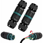 Csparkv - Lot de 2 Connecteur électrique etanche IP68 - Connecteur étanche à 3 broches pour câble de Ø9-12 mm de diamètre, Boîte dérivation étanche