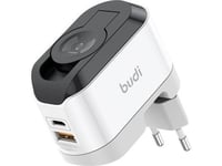 Budi 330We Trådlös Laddare, Usb-C, 20W (Svart Och Vit)