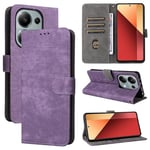 TAUYN Flip Folio Coque pour Xiaomi Redmi Note 13 Pro 4G/Poco M6 Pro 4G, RFID Fonction Etui, Premium PU/TPU Cuir Portefeuille Magnétique Fermeture Housse - Violet