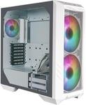 HAF 500 White Boîtier Moyen Tour PC, 2 Ventilateurs 200mm ARGB pour Flux d'air Élevé, Ventilateur GPU 120mm Orientable, Options de Refroidissement Multiples, Panneau Verre Trempé, Blanc