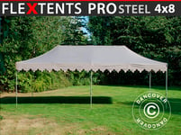 Snabbtält Depåtält Easy-up tält Eventtält Partytält FleXtents PRO Steel "Morocco" 4x8m Latte