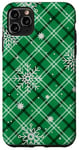 iPhone 11 Pro Max Snowflakes Green Plaid Winter Christmas Pattern Case